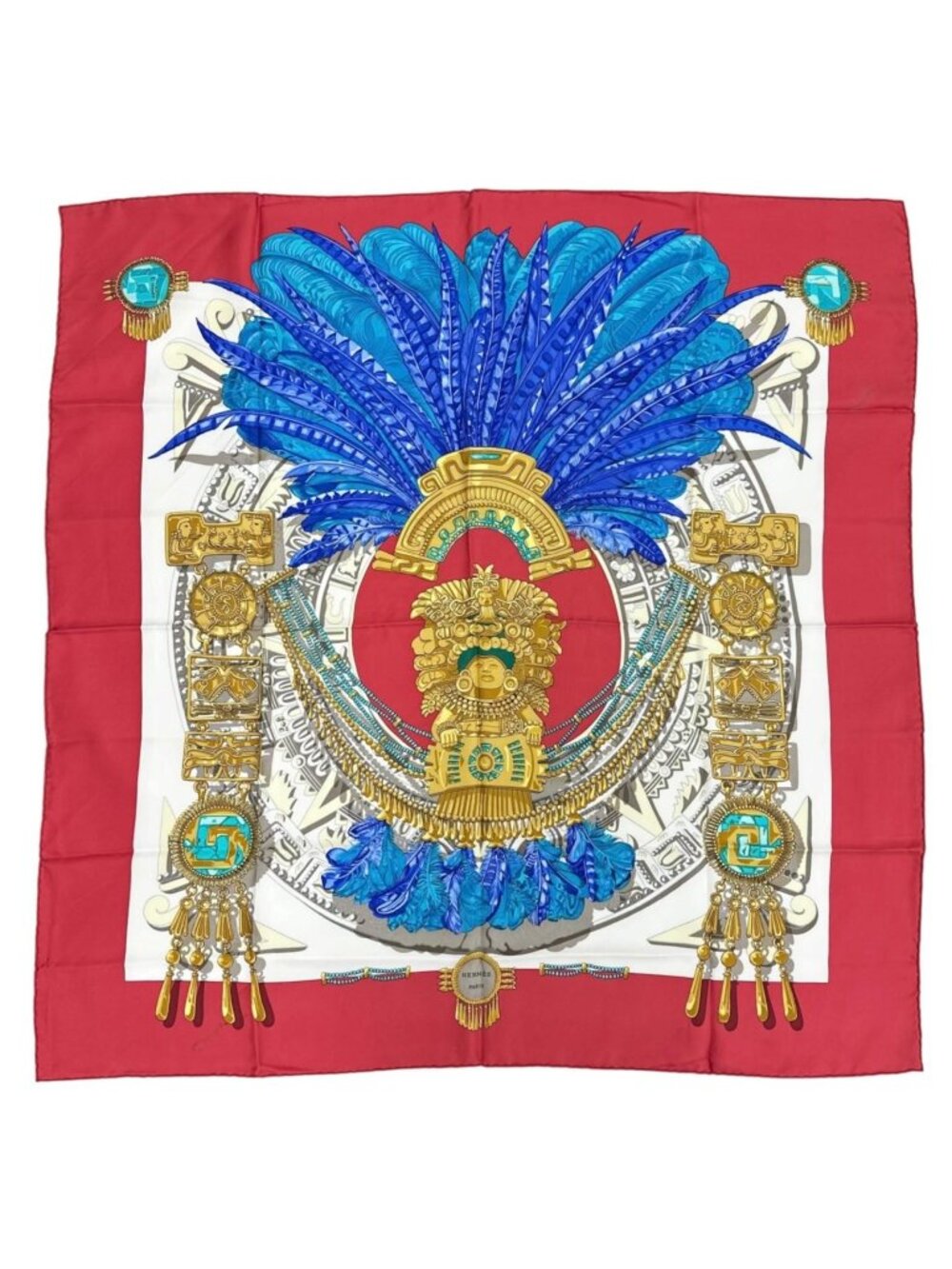 Hermes Carre 90 Mexique Scarf Silk Multicolor